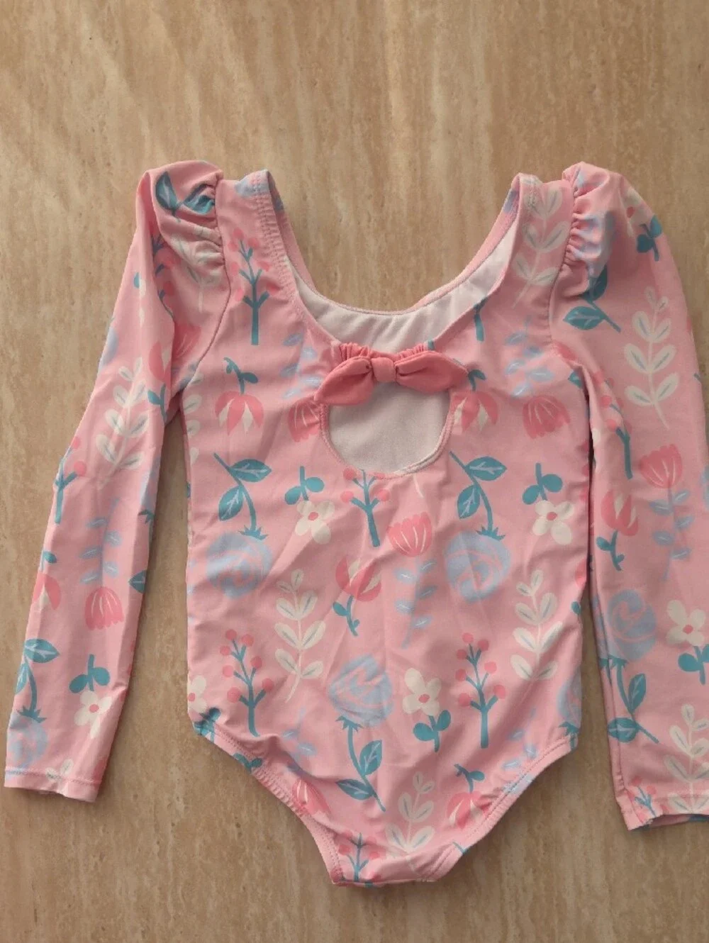 Disney Pink Floral Princess Long-Sleeve One-Piece